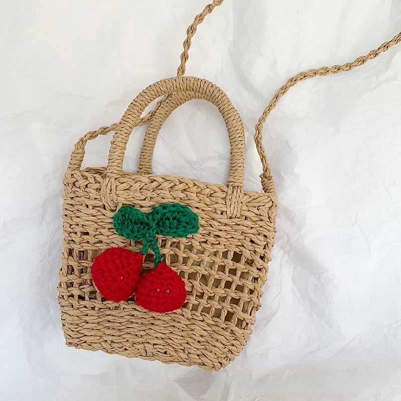 Women's Summer Straw Bag Hand-woven Beach Holiday Mini Bucket Bag