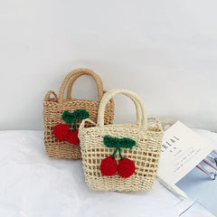 Women's Summer Straw Bag Hand-woven Beach Holiday Mini Bucket Bag