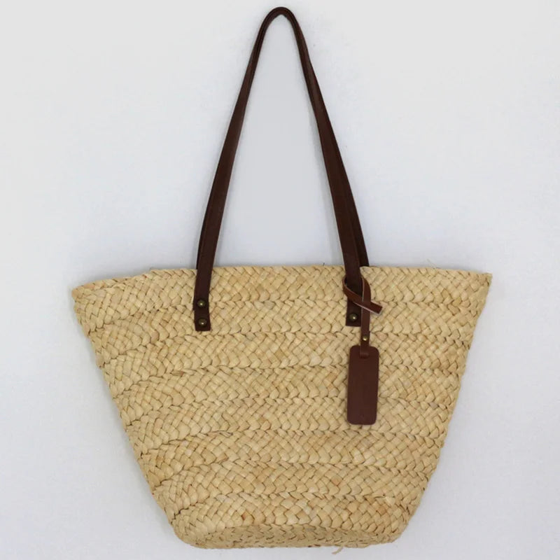 Women's Straw Shoulder Bag Large-capacity Beach Tote Travel Bag