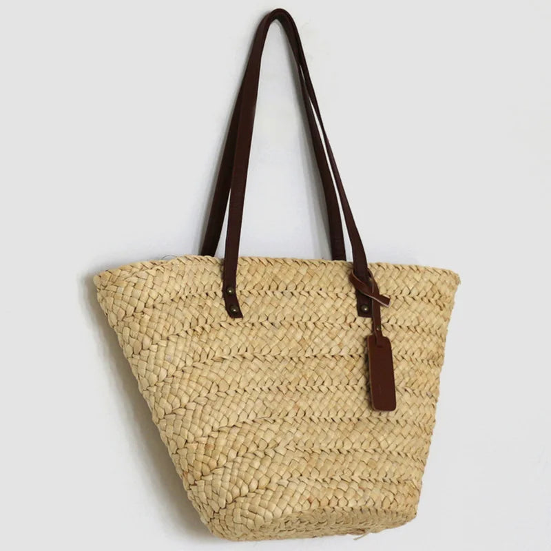 Women's Straw Shoulder Bag Large-capacity Beach Tote Travel Bag