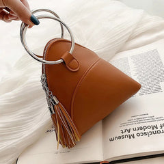 Women's Tassel Bag Single-Shoulder Crossbody Bag Ring Handbag
