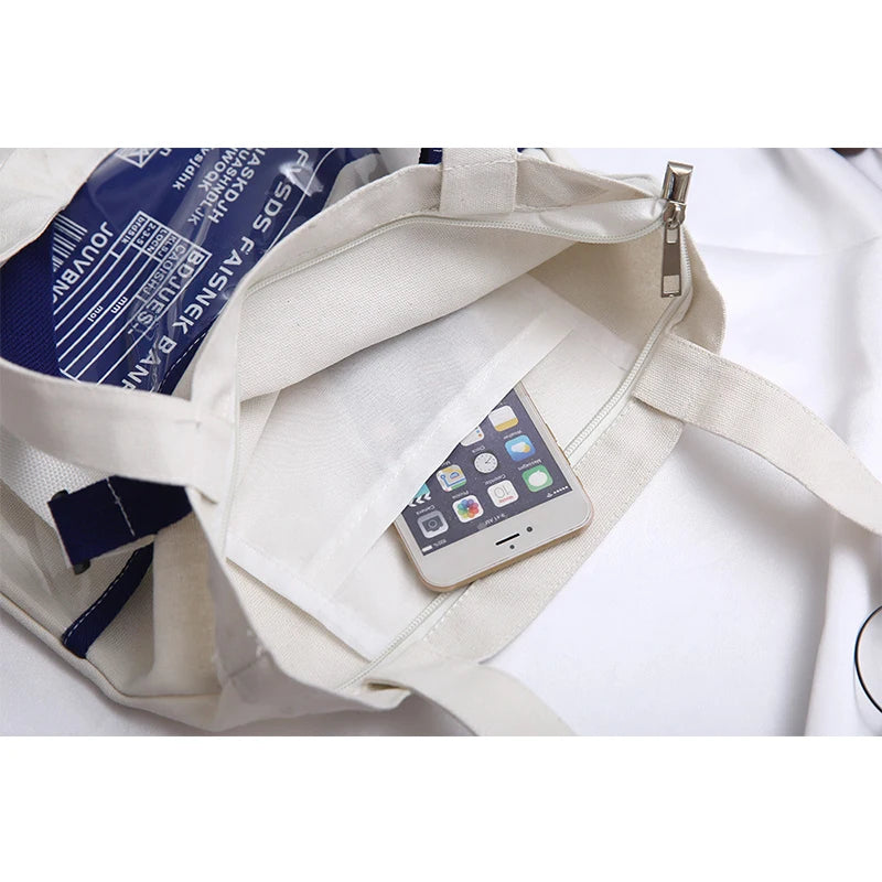 Women's Duck Print Canvas Tote Bag Crossbody Shopper Purse