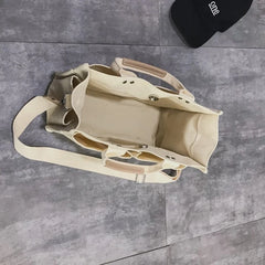 Canvas Tote Bag Large Capacity Crossbody Shopper Handbag