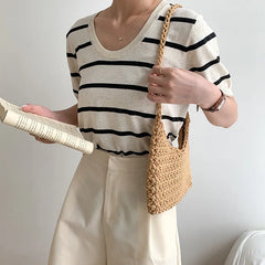Women's Knitting Tote Bag Autumn Winter Handbag