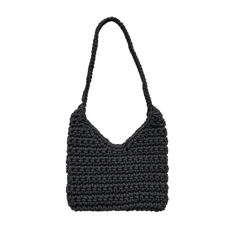 Knitting Shoulder Handbags Autumn Winter Tote Bag Women Shopper Bags