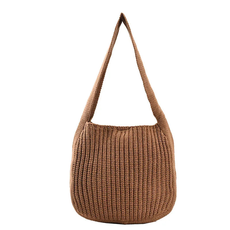 Large Capacity Women's Knit Tote Bag Handbag