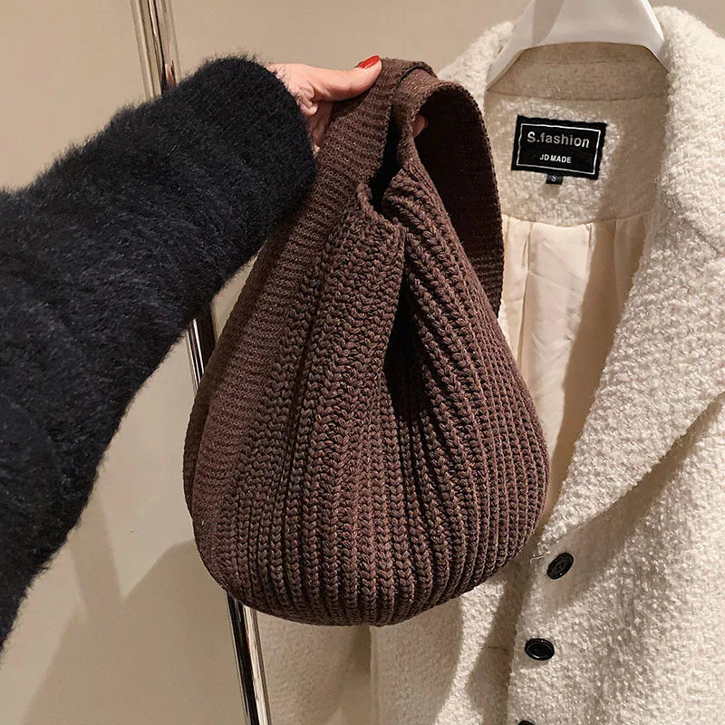 Large Capacity Women's Knit Tote Bag Handbag