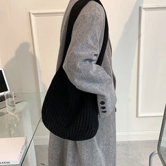 Large Capacity Women's Knit Tote Bag Handbag