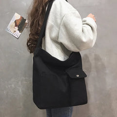 Canvas Tote Bag Large Capacity Crossbody Shoulder School Shopper