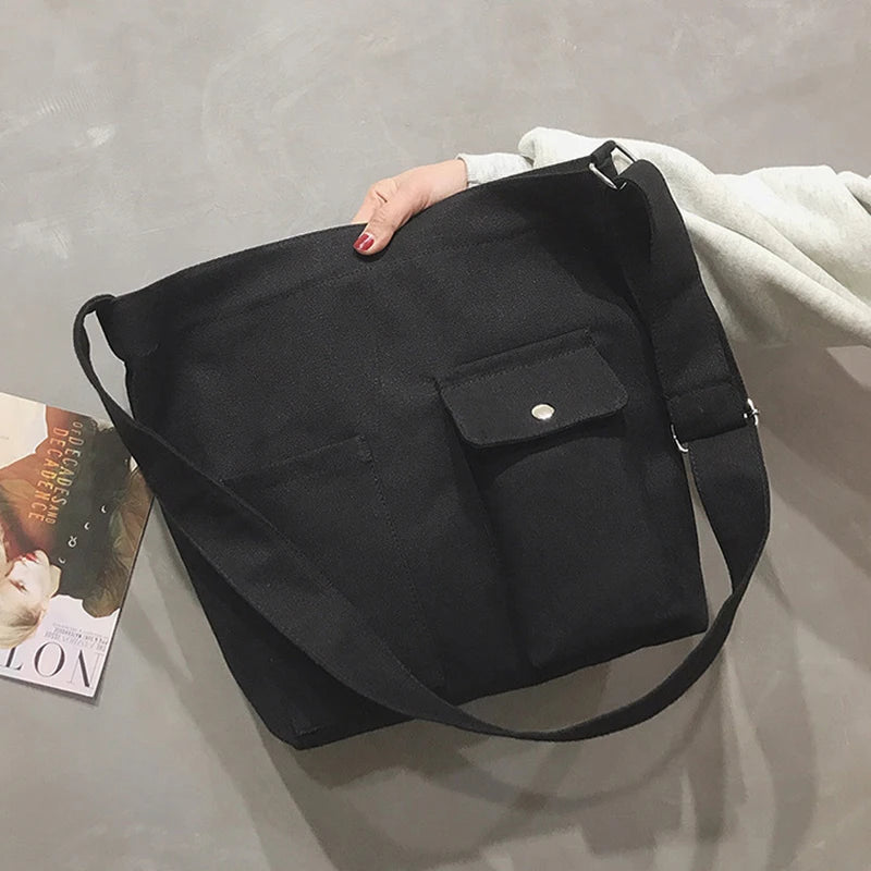 Canvas Tote Bag Large Capacity Crossbody Shoulder Female Handbag