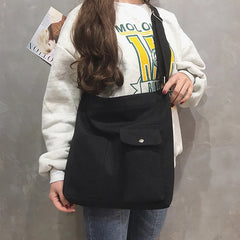 Canvas Tote Bag Large Capacity Crossbody Shoulder Female Handbag