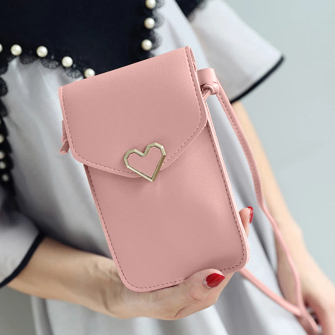 Women's Touch Screen Cell Phone Purse Transparent Bag Cross Wallets