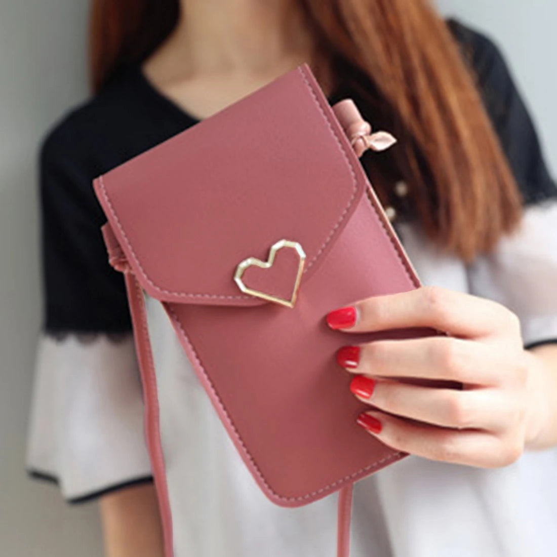 Women's Touch Screen Cell Phone Purse Transparent Bag Cross Wallets