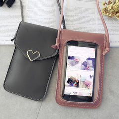 Women's Touch Screen Cell Phone Purse Transparent Bag Cross Wallets