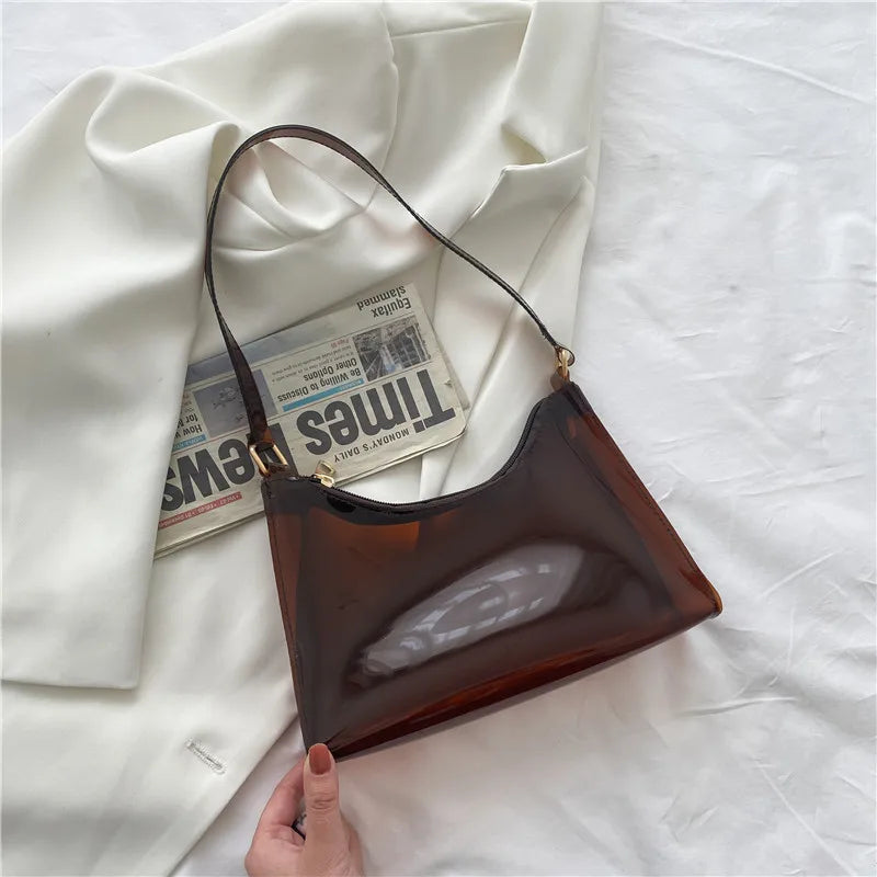 Women's Transparent Jelly Bag Female Hobos Beach Shoulder Bags