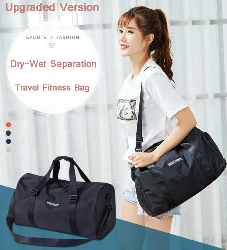 Women's Travel Bags Hand Luggage Handbag Sports Gym Shoulder Bag Weekend Duffel