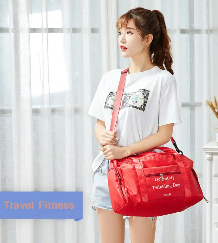 Women's Travel Bags Hand Luggage Handbag Sports Gym Shoulder Bag Weekend Duffel
