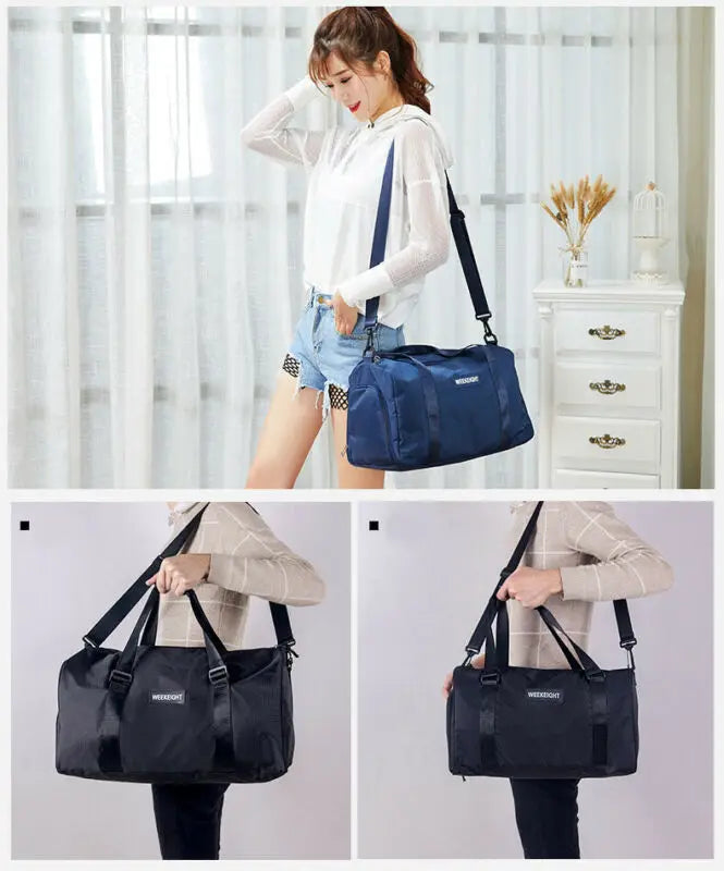 Women's Travel Bags Hand Luggage Handbag Sports Gym Shoulder Bag Weekend Duffel