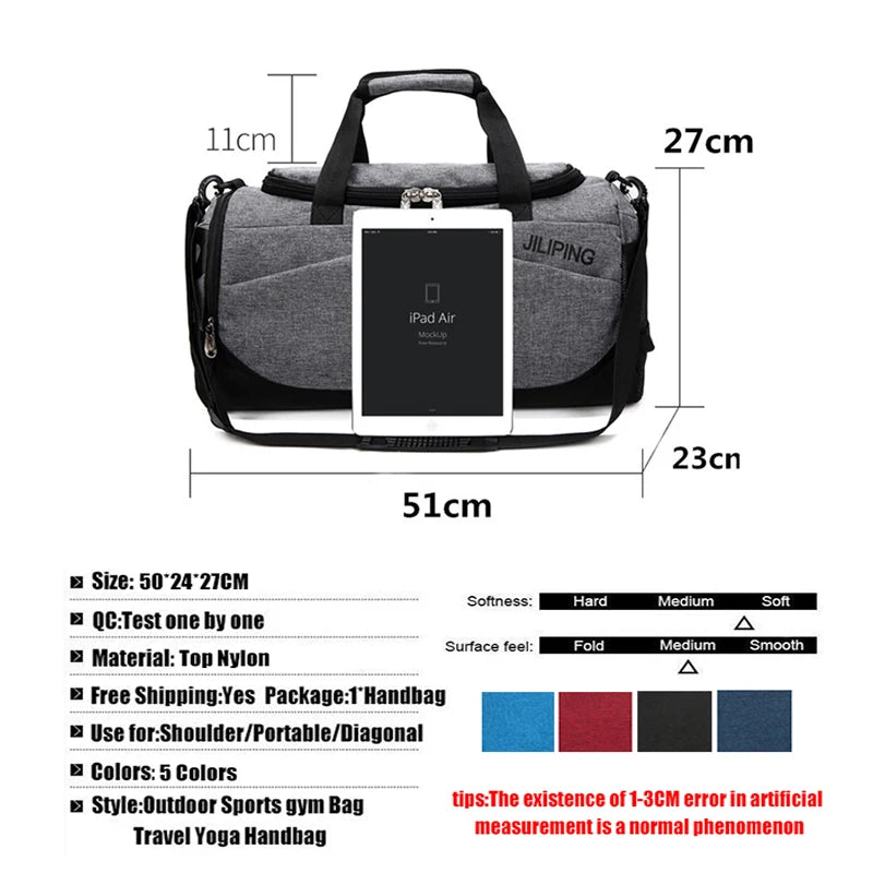 Waterproof Fitness Duffle Bag Large Capacity Shoulder Weekend Bag