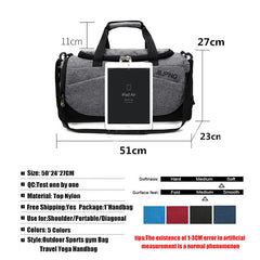 Waterproof Fitness Duffle Bag Large Capacity Shoulder Weekend Bag