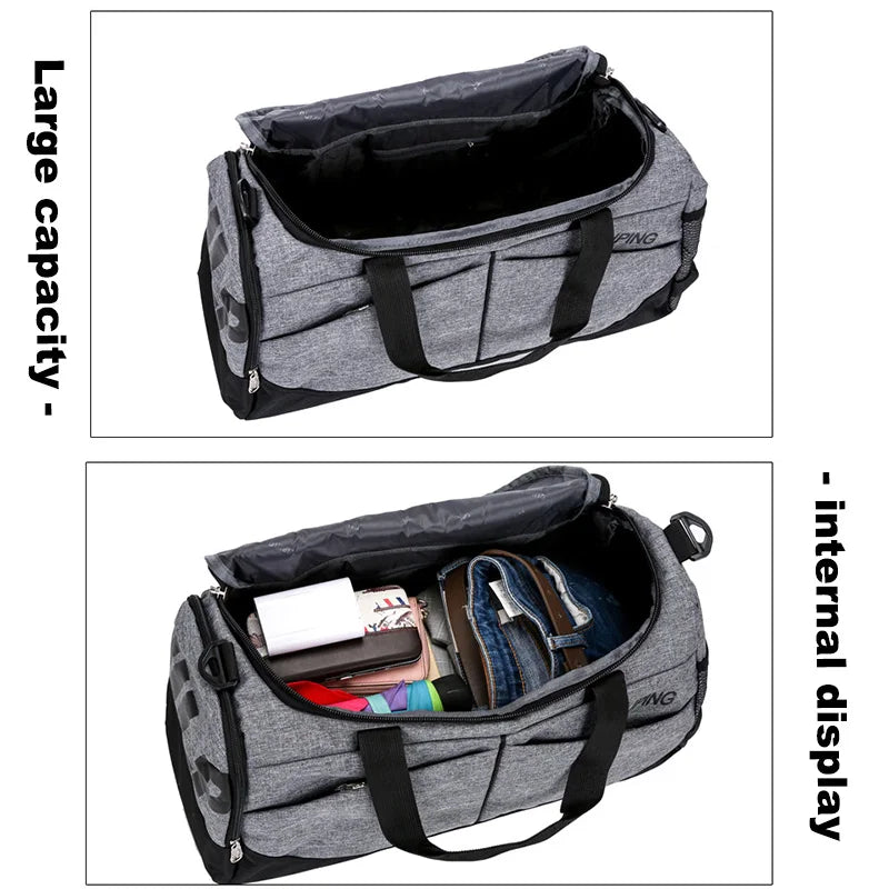 Waterproof Fitness Duffle Bag Large Capacity Shoulder Weekend Bag