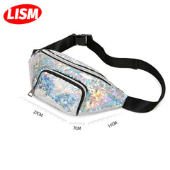 Women's Laser Waist Bag Colorful Slim Shoulder Fanny Pack