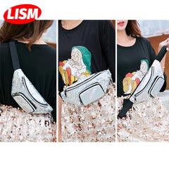 Women's Laser Waist Bag Colorful Slim Shoulder Fanny Pack