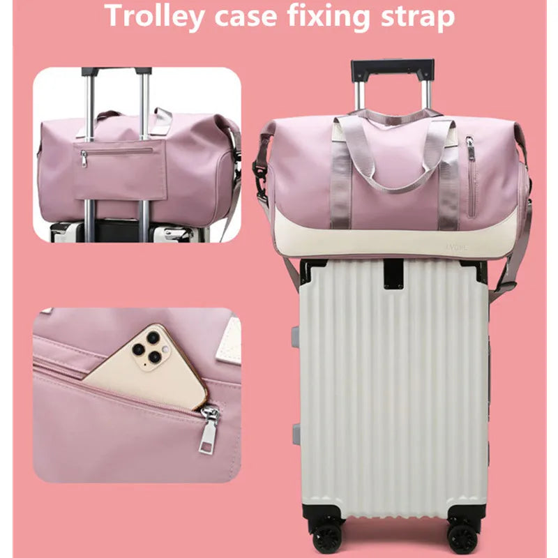 Women's Travel Bag Large Hand Luggage Gym Duffle Weekend Bag