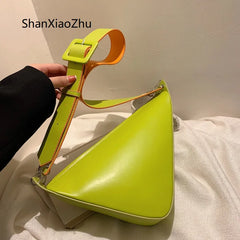 Women's Triangle PU Leather Shoulder Bag Crossbody Bag
