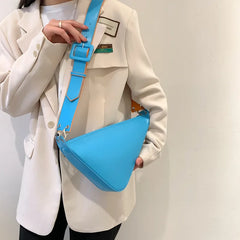 Women's Triangle PU Leather Shoulder Bag Crossbody Bag