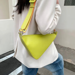 Women's Triangle PU Leather Shoulder Bag Crossbody Bag