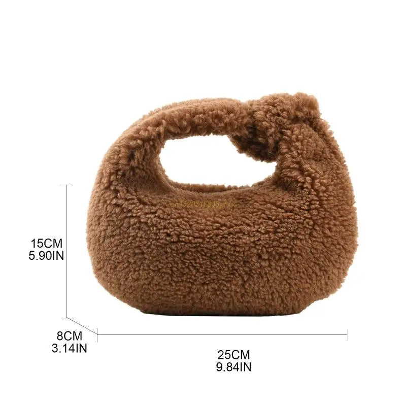 Women's Fluffy Plush Underarm Bag Soft Warm for Autumn Winter
