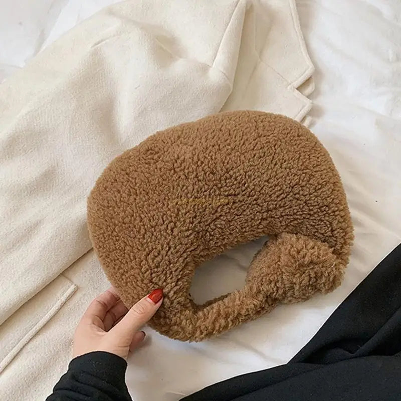 Women's Fluffy Plush Underarm Bag Soft Warm for Autumn Winter
