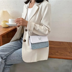 Women's Underarm Bag Solid Shoulder Bag With Butterfly Chain