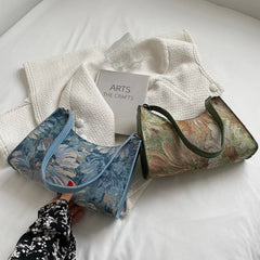 Women's Autumn Oil Painting Shoulder Bag Handbags and Purses