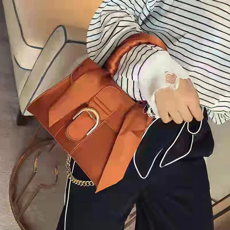 Women's Velvet Messenger Bag with Bow, Casual Solid Retro Handbag
