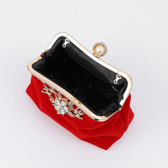 Vintage Velvet Cloth Shoulder Crossbody Bag Party Clutch Evening Bag