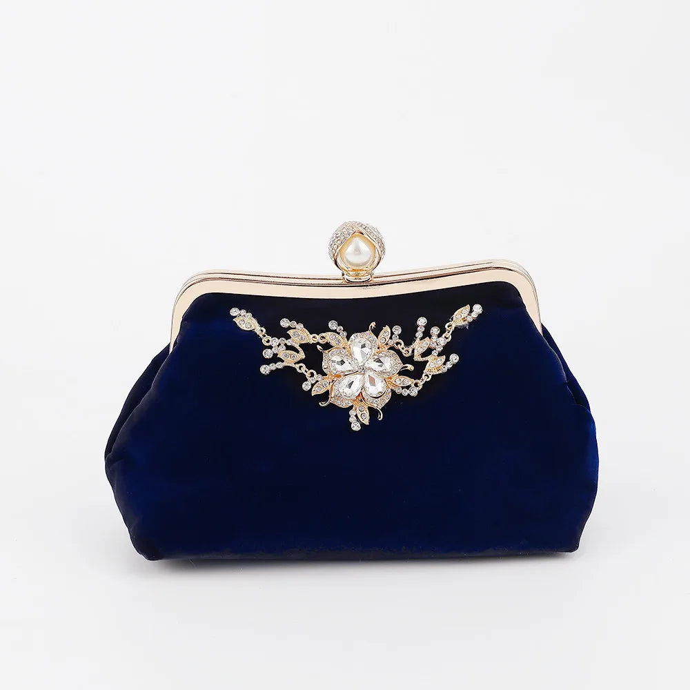 Vintage Velvet Cloth Shoulder Crossbody Bag Party Clutch Evening Bag