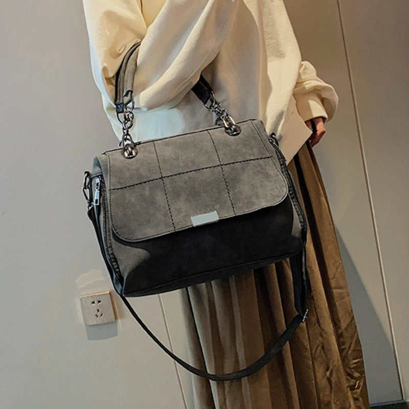 Women's Vintage Handbag Autumn/Winter Frosted Shoulder Bag