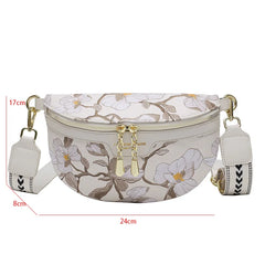 Embroidered Waist Bag Canvas Fanny Pack Crossbody Shoulder Bag