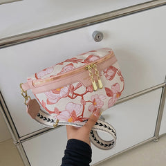 Embroidered Waist Bag Canvas Fanny Pack Crossbody Shoulder Bag
