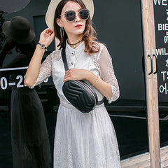 Women's Oval Waist Bag PU Leather Fanny Pack