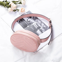 Women's Oval Belt Bag PU Leather Fanny Pack Hip Purse