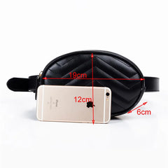 Women's PU Leather Oval Waist Bag Fanny Pack