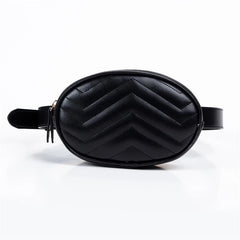Women's Oval Belt Bag PU Leather Fanny Pack Hip Purse