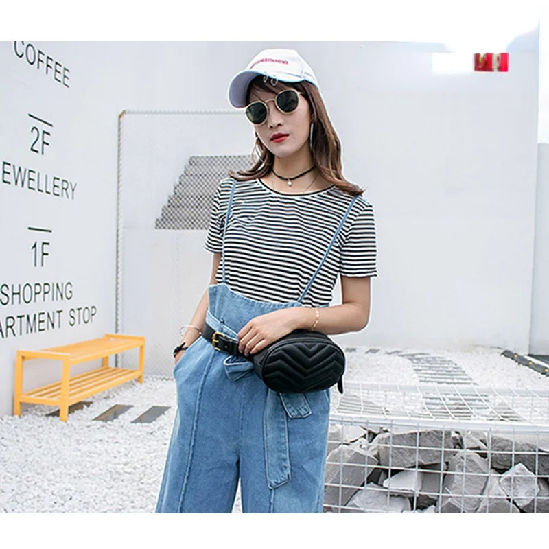 Women's Oval Belt Bag PU Leather Fanny Pack Hip Purse