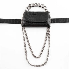 Women's Crocodile Waist Bag Fanny Pack Crossbody Chain Hand Bag