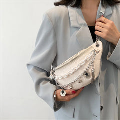 Women's Chain Waist Bag Leather Belt Bags Lady Fanny Pack