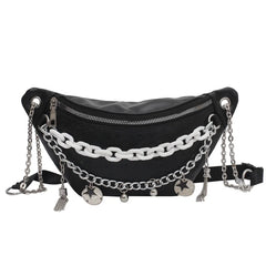 Women's Chain Waist Bag Leather Belt Bags Lady Fanny Pack
