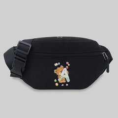 Bear Letter Series Waist Bag Outdoor Sport Crossbody Bag